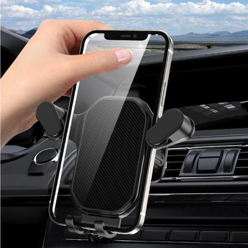 Support De Téléphone Universel pour Voiture – Fixation Grille d’Aération ( Noir / Mirror Noir )