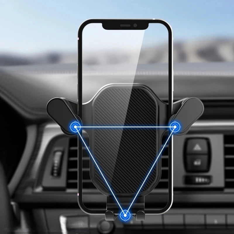 Support De Téléphone Universel pour Voiture – Fixation Grille d’Aération ( Noir / Mirror Noir )