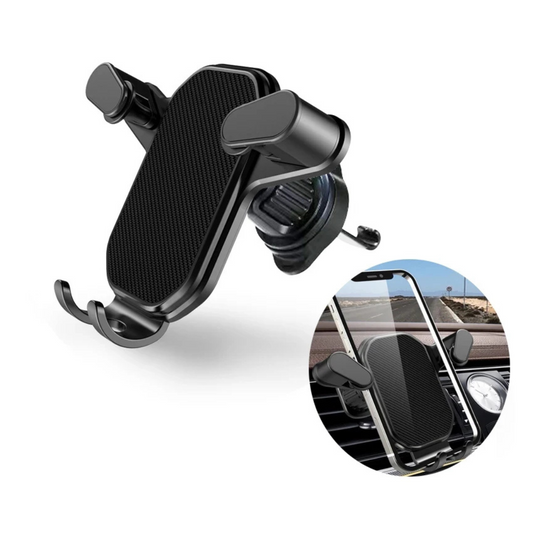 Support De Téléphone Universel pour Voiture – Fixation Grille d’Aération ( Noir / Mirror Noir )