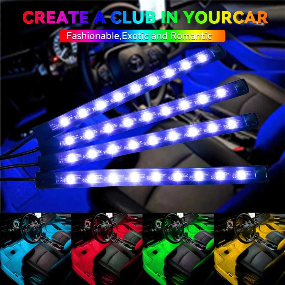 Kit Néon LED RGB Intérieur Voiture ✨