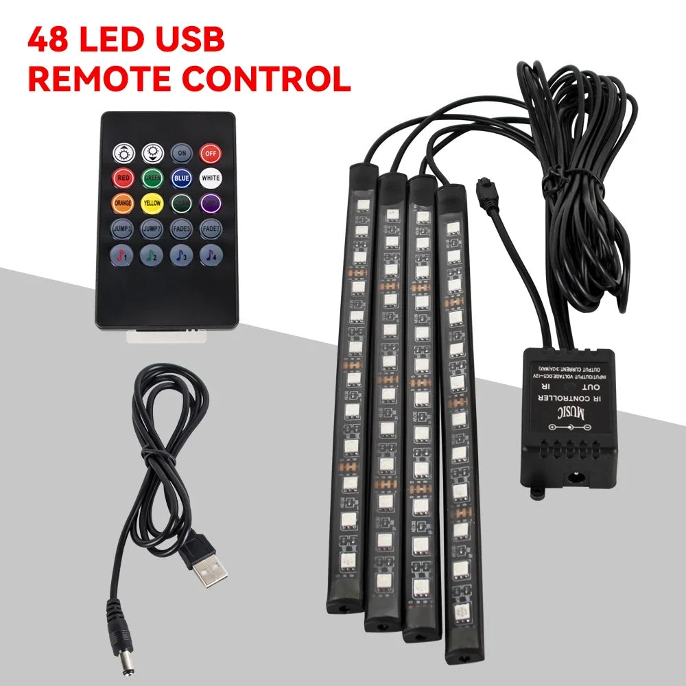 Kit Néon LED RGB Intérieur Voiture ✨