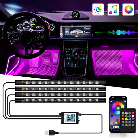 Kit Néon LED RGB Intérieur Voiture ✨