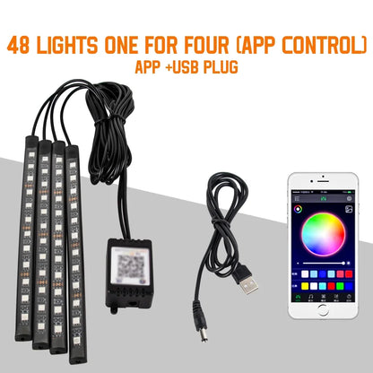 Kit Néon LED RGB Intérieur Voiture ✨