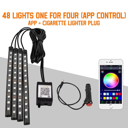Kit Néon LED RGB Intérieur Voiture ✨