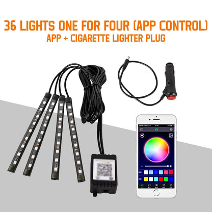 Kit Néon LED RGB Intérieur Voiture ✨