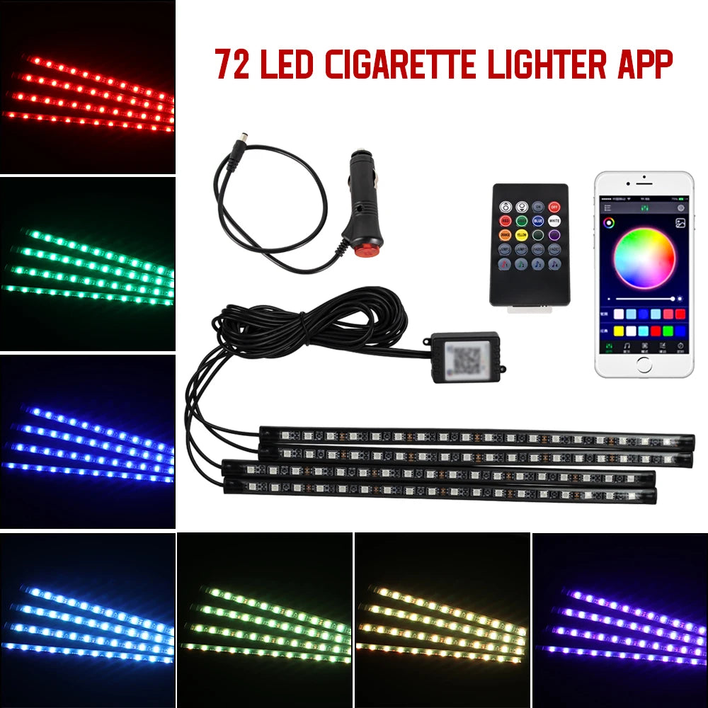 Kit Néon LED RGB Intérieur Voiture ✨
