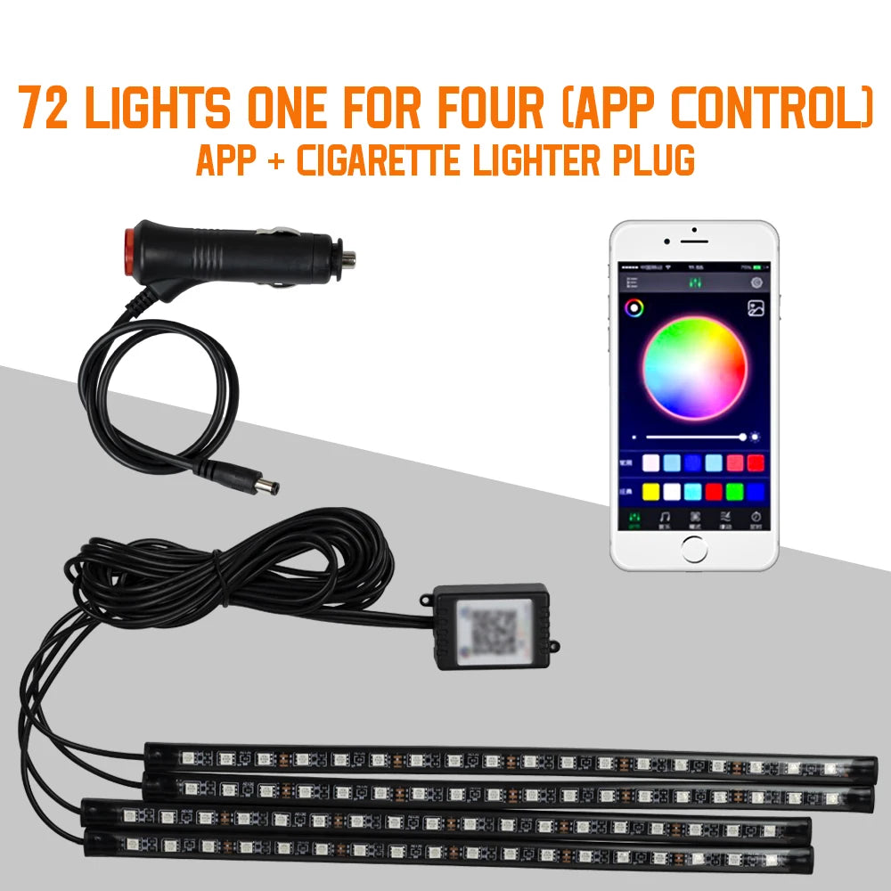 Kit Néon LED RGB Intérieur Voiture ✨