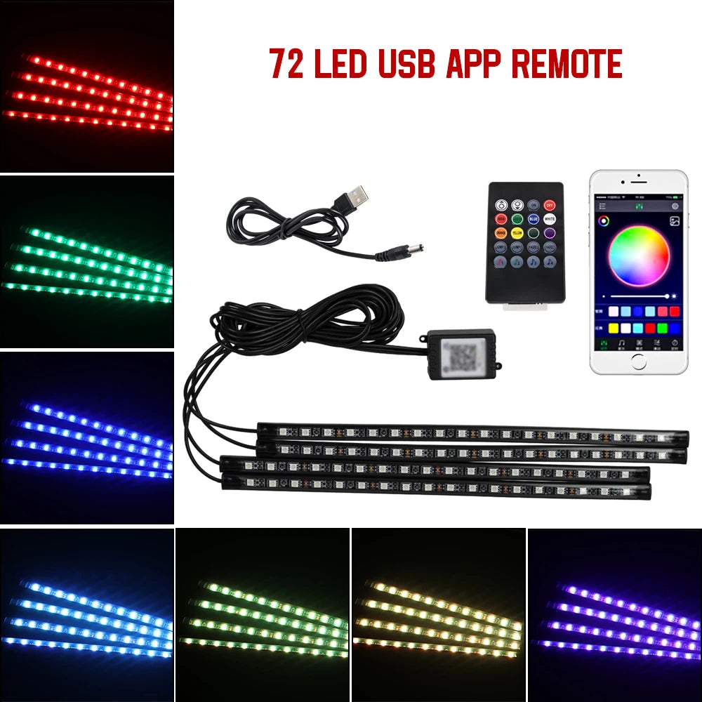 Kit Néon LED RGB Intérieur Voiture ✨